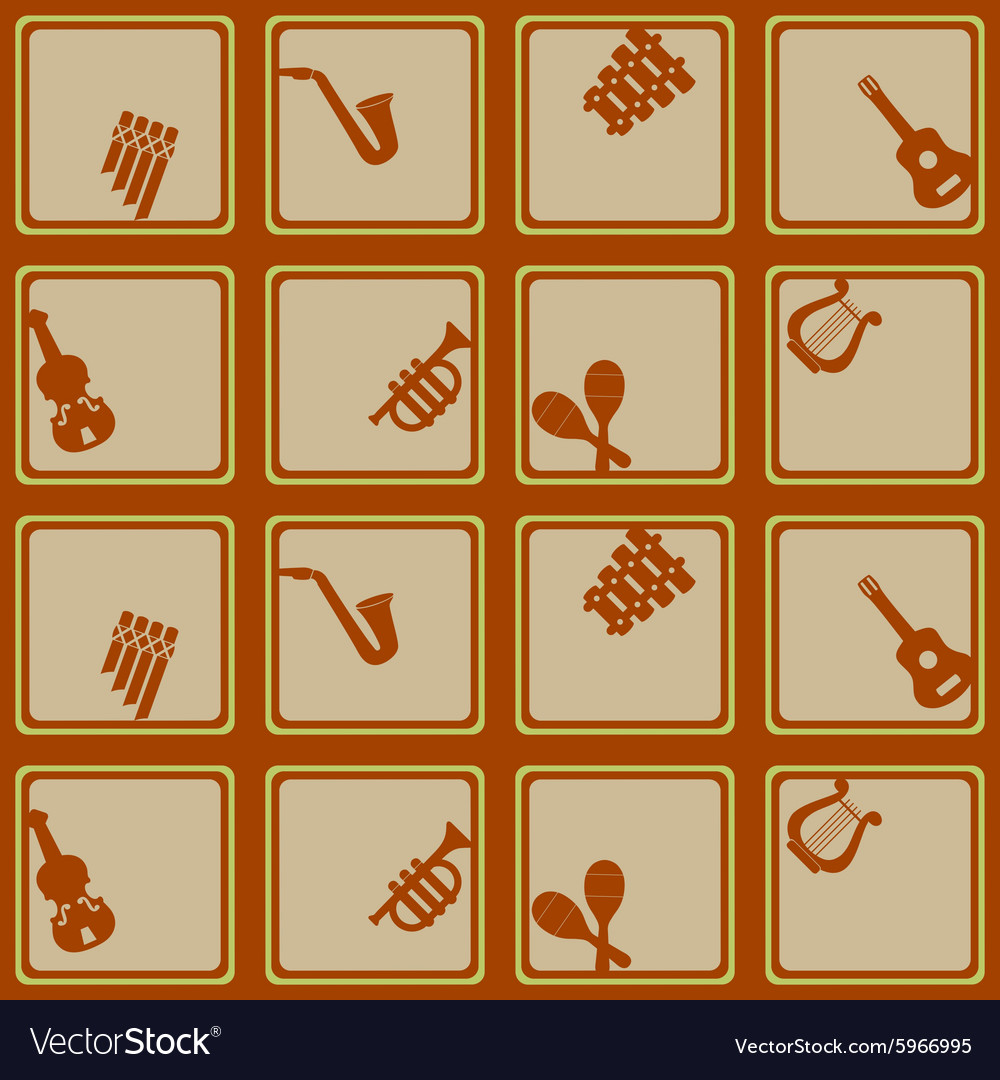 Seamless background with musical instruments
