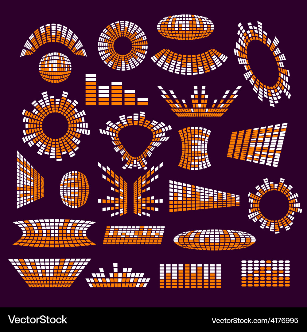 Set music range equalizer design Royalty Free Vector Image