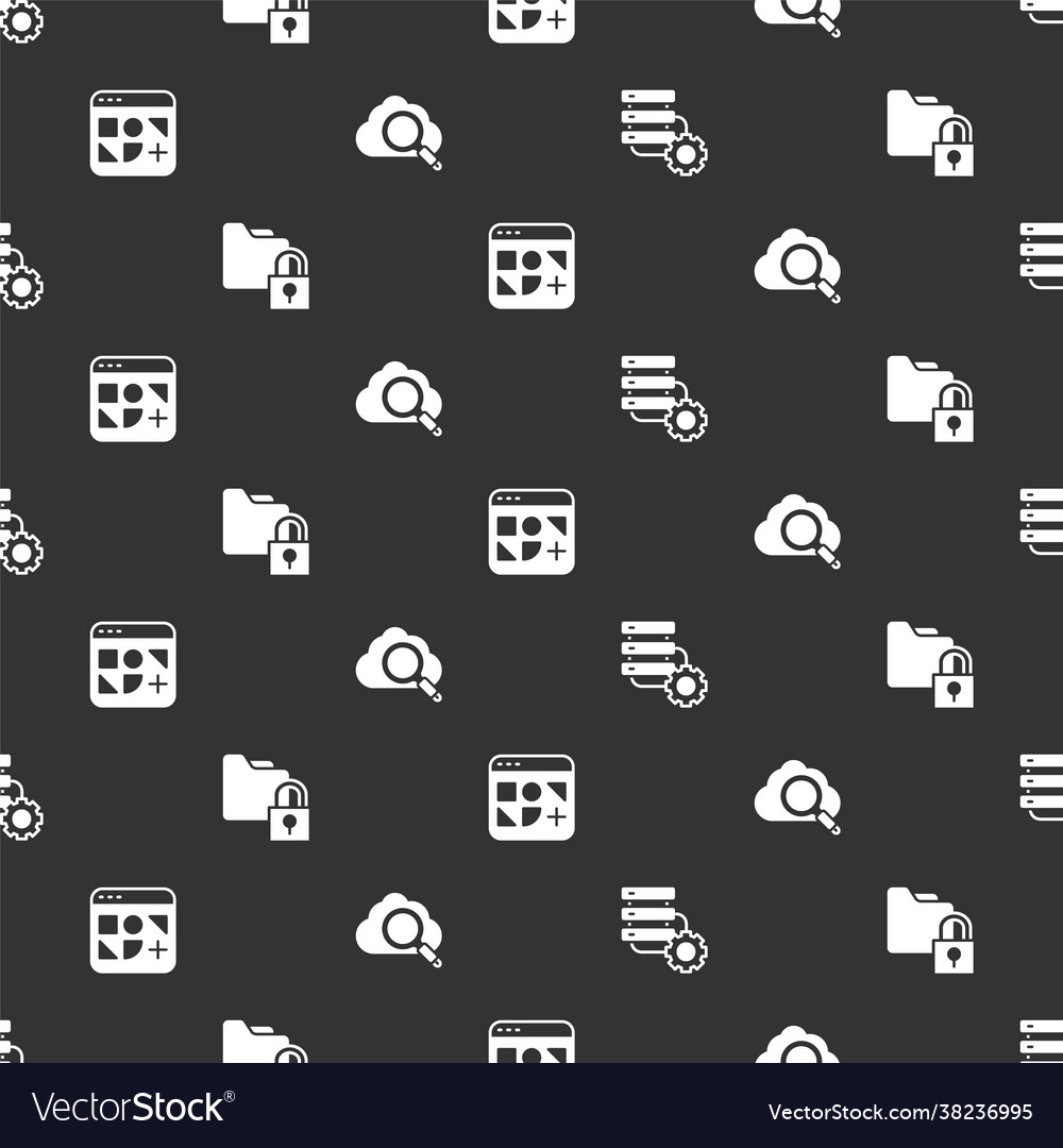 Set server and gear folder lock different files Vector Image Set server and gear folder lock different files
