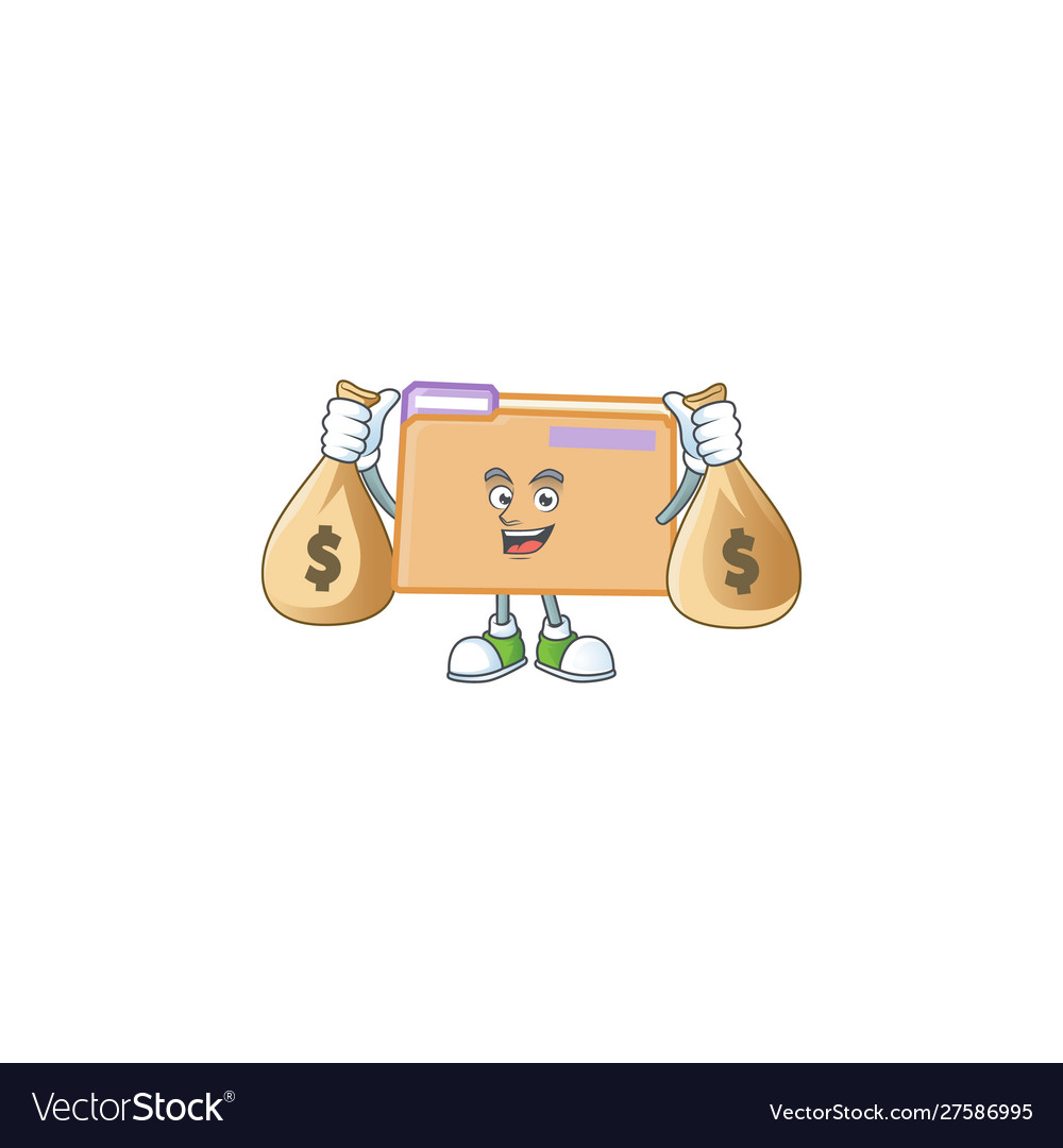 With money bag folder for saving a file document