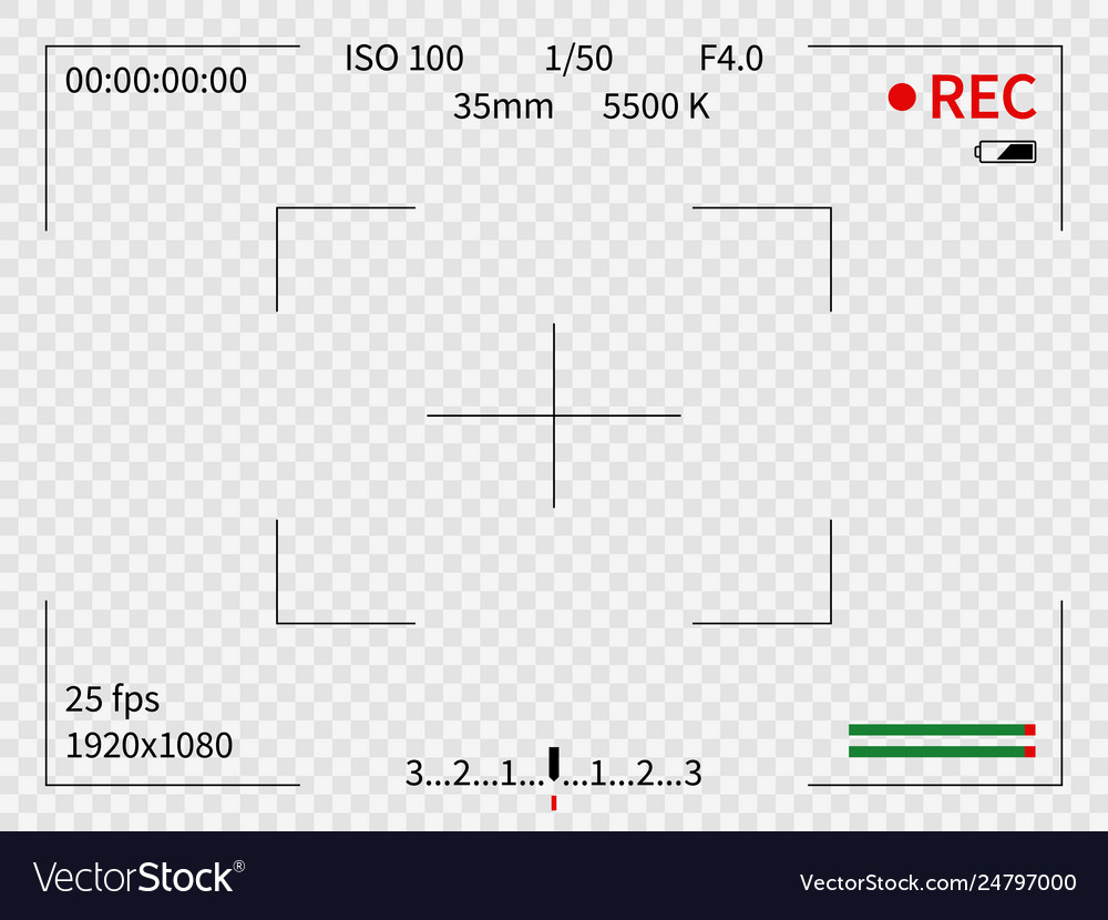 Camera Viewfinder Viewer Focus Frame Record Vector Image