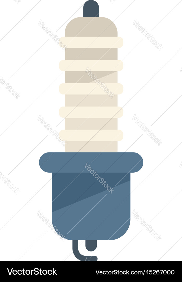 Car sparkplug icon flat engine plug Royalty Free Vector