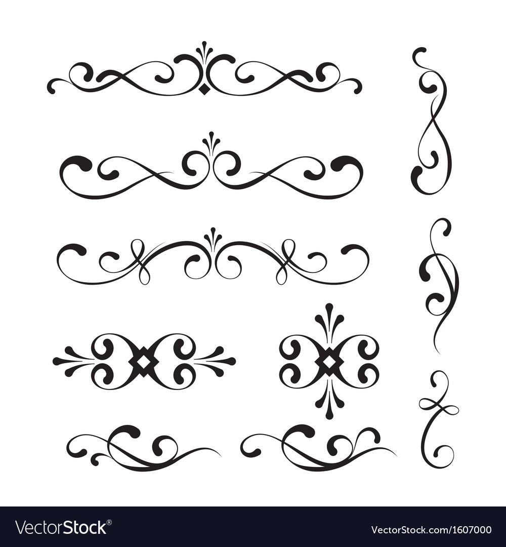 Download Decorative elements and ornaments Royalty Free Vector Image