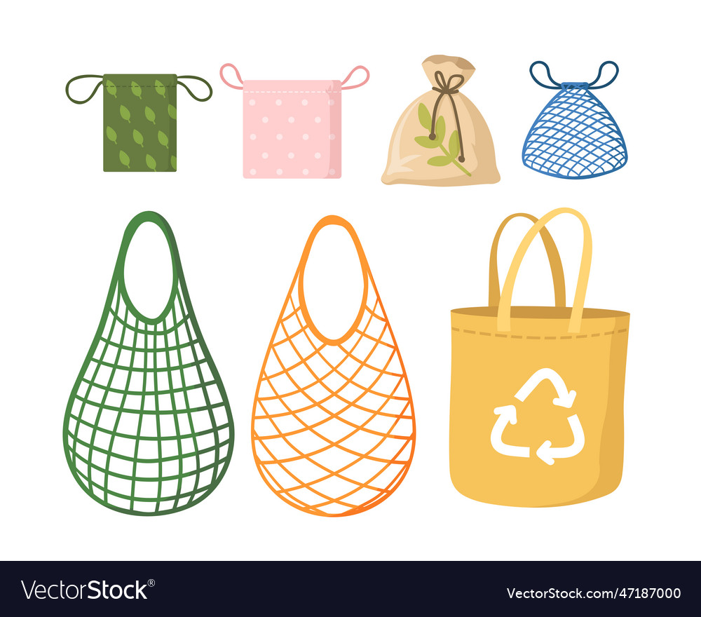 Eco shopping net bags flat set