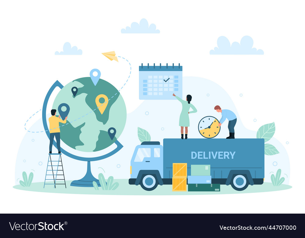 Global logistic distribution service worldwide vector image Global logistic distribution service worldwide