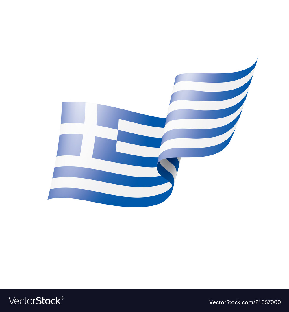 Greece flag on a white Royalty Free Vector Image