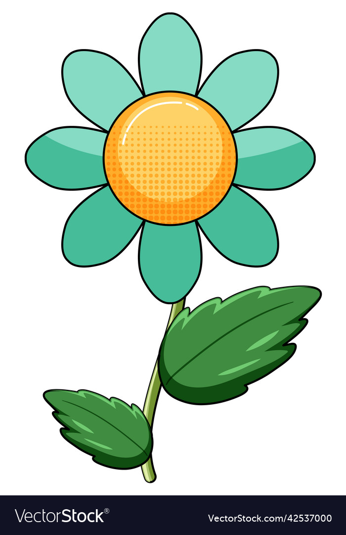 Green flower with leaves Royalty Free Vector Image