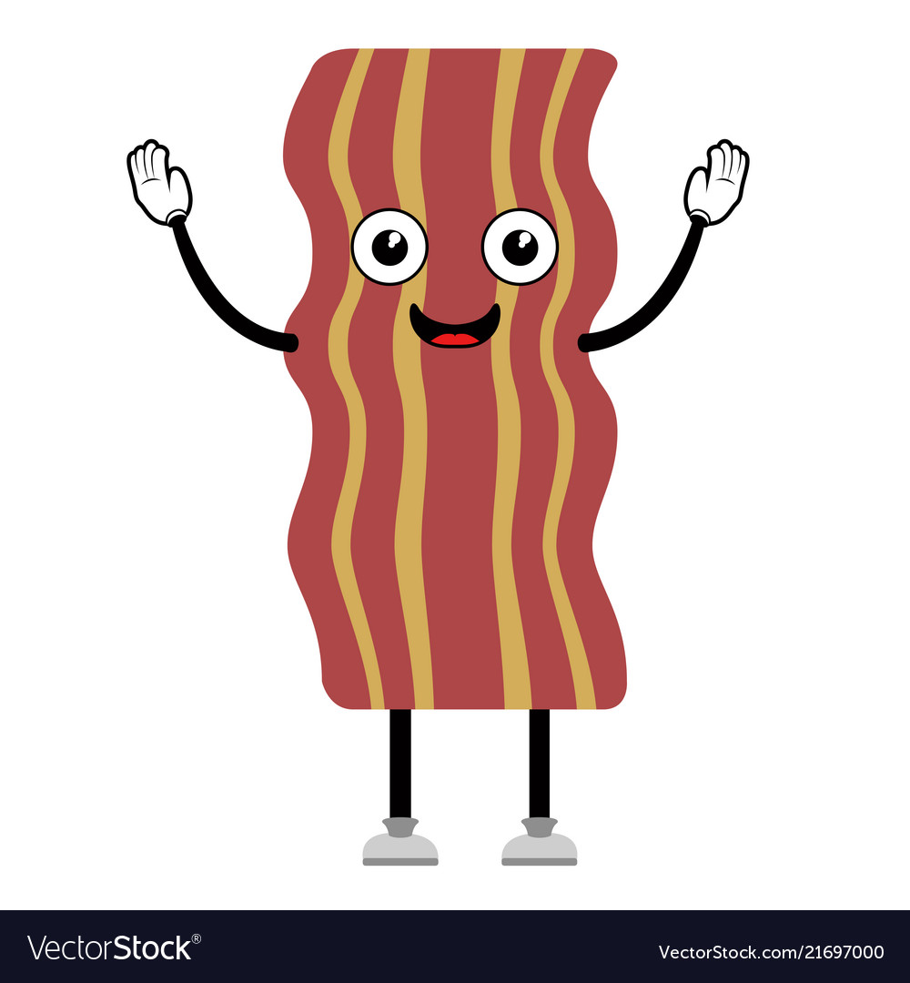 Happy bacon emote fast food Royalty Free Vector Image