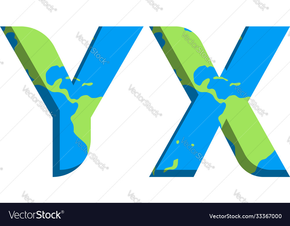 Initial yx logo design with world map style