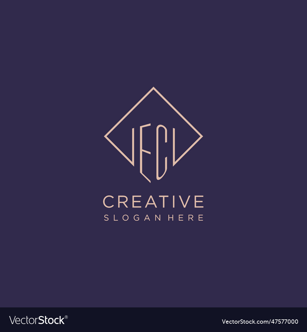 Initials ec logo monogram with rectangle style Vector Image