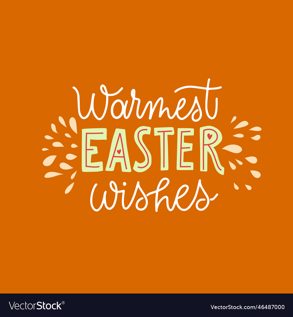 Joyful happy easter colorful hand drawn lettering