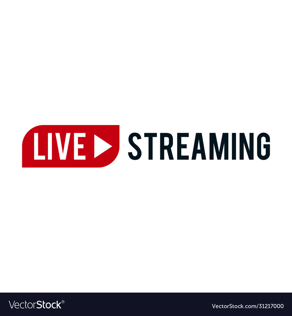 Live streaming icons red symbols and buttons Vector Image