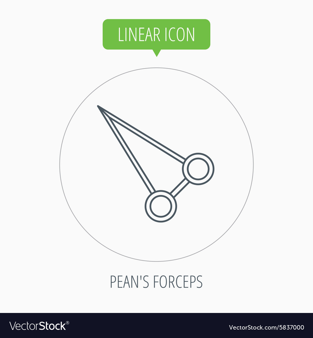 Pean Forceps Ikone medizinische Chirurgie Werkzeug Schild