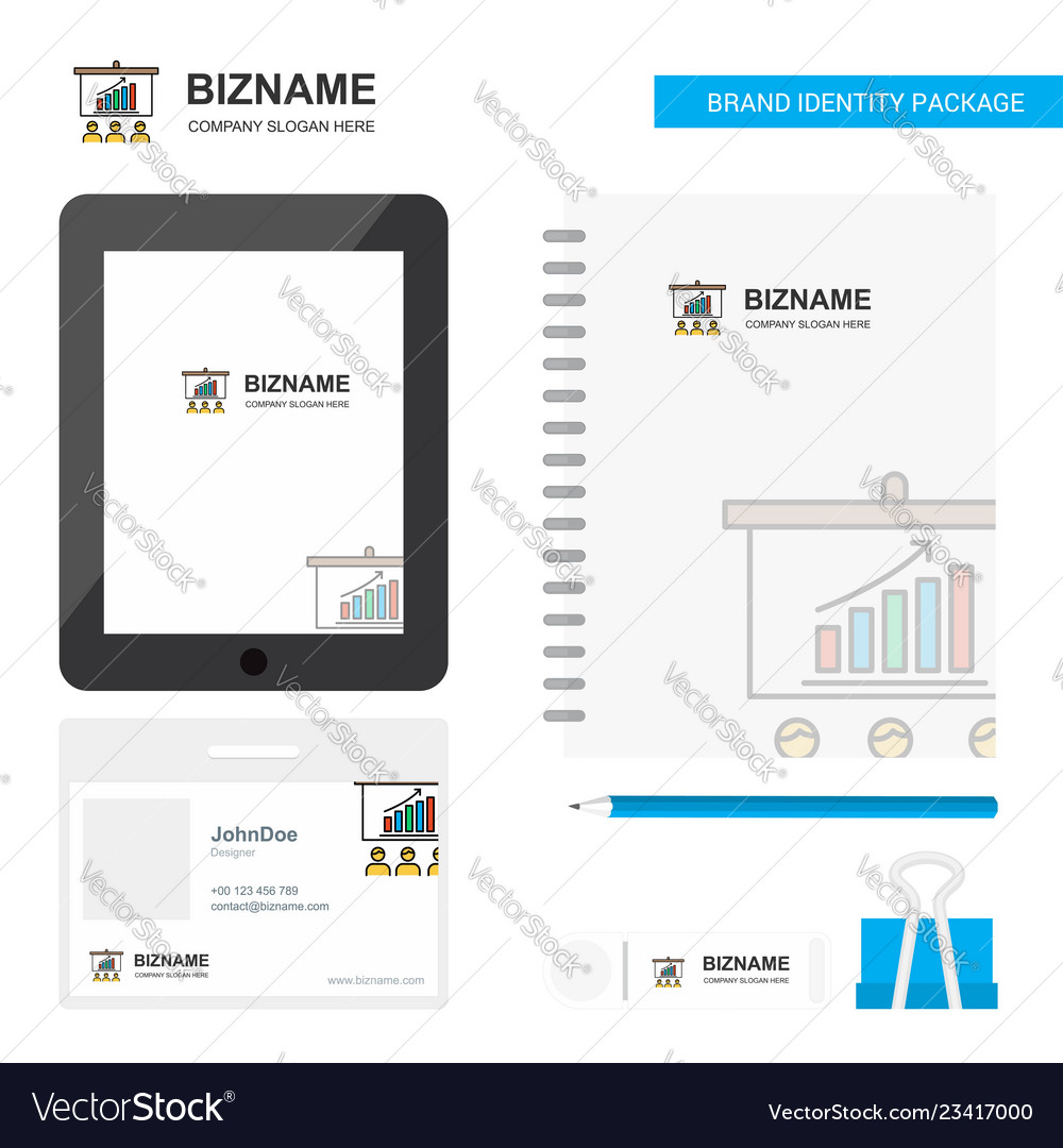 Presentation business logo tab app diary pvc Vector Image