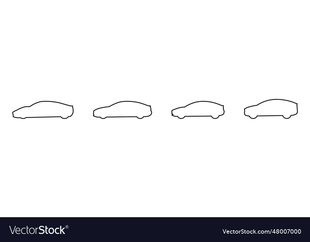 Sports car logo icon set motor vehicle silhouette vector image Sports car logo icon set motor vehicle silhouette