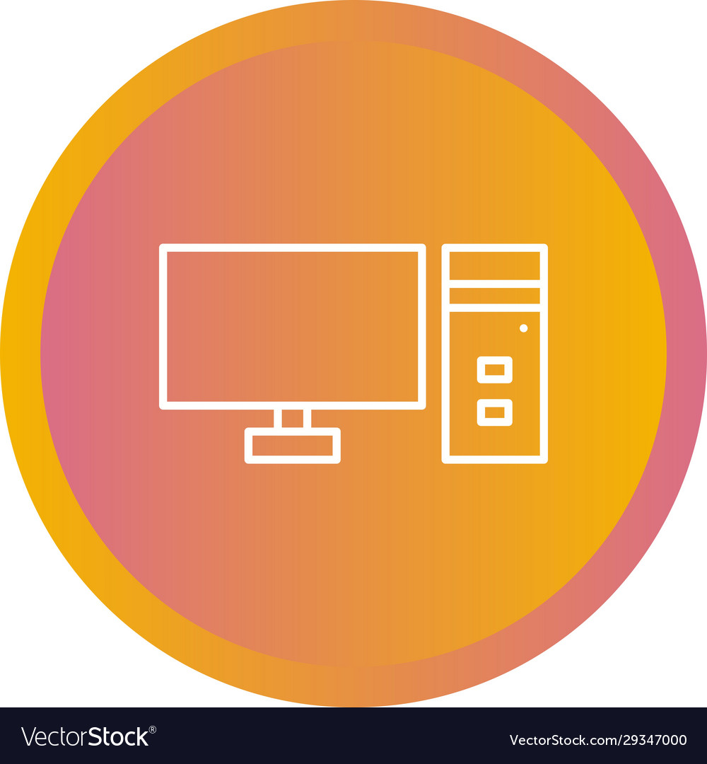 Unique computer line icon