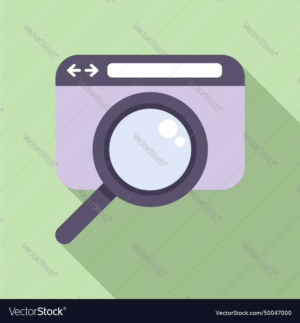 Web search data icon flat seo engine Royalty Free Vector