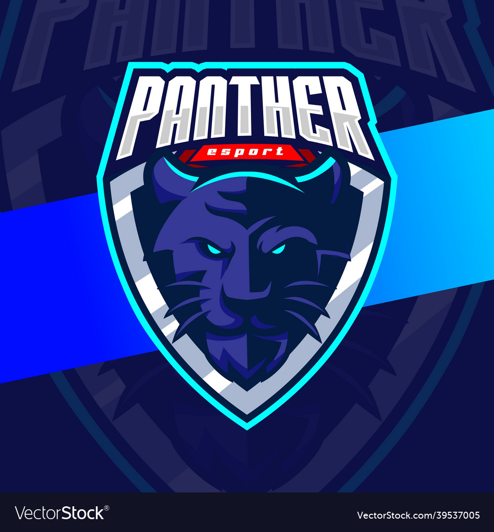 Angry panther head mascot esport logo design Vector Image