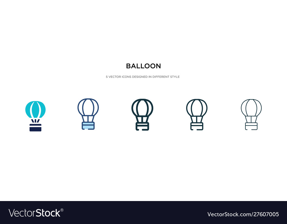 Balloon icon in different style two colored