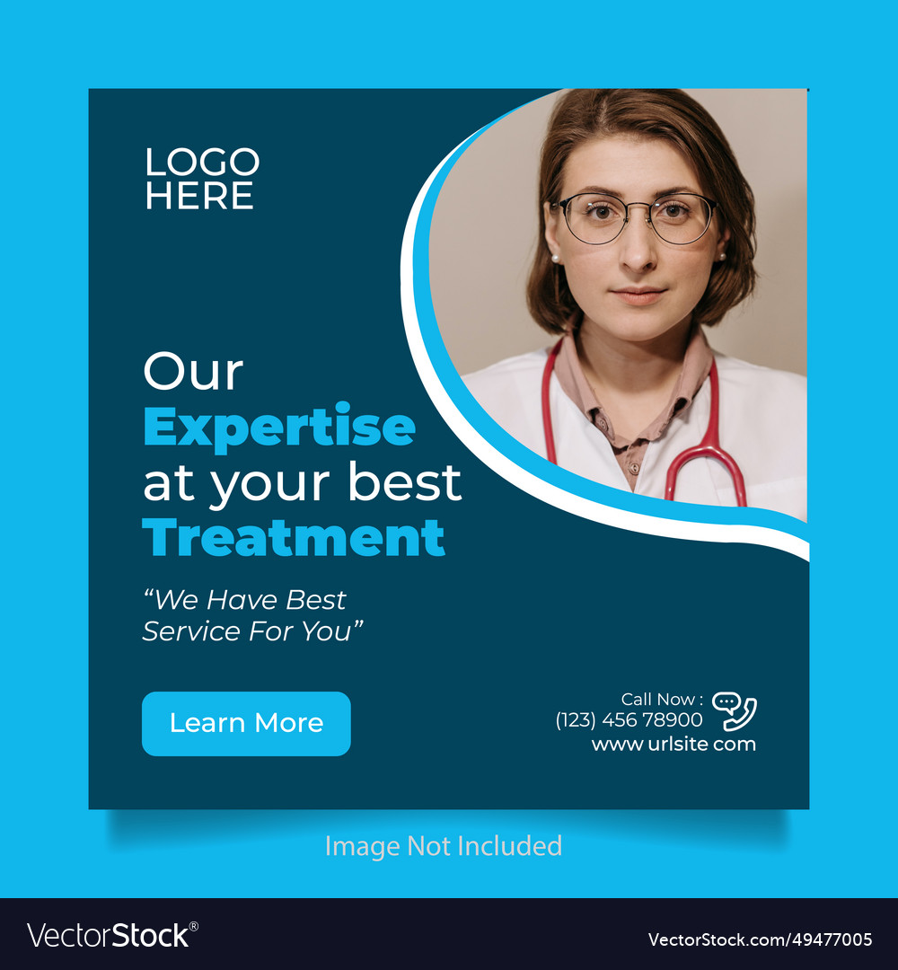 Best Social Media Ad Template For Medical Vector Image