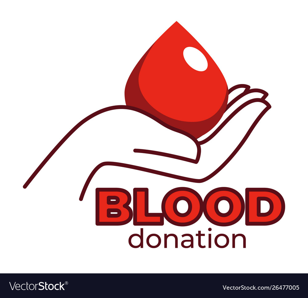 Blood donation isolated icon human hand and blood Vector Image