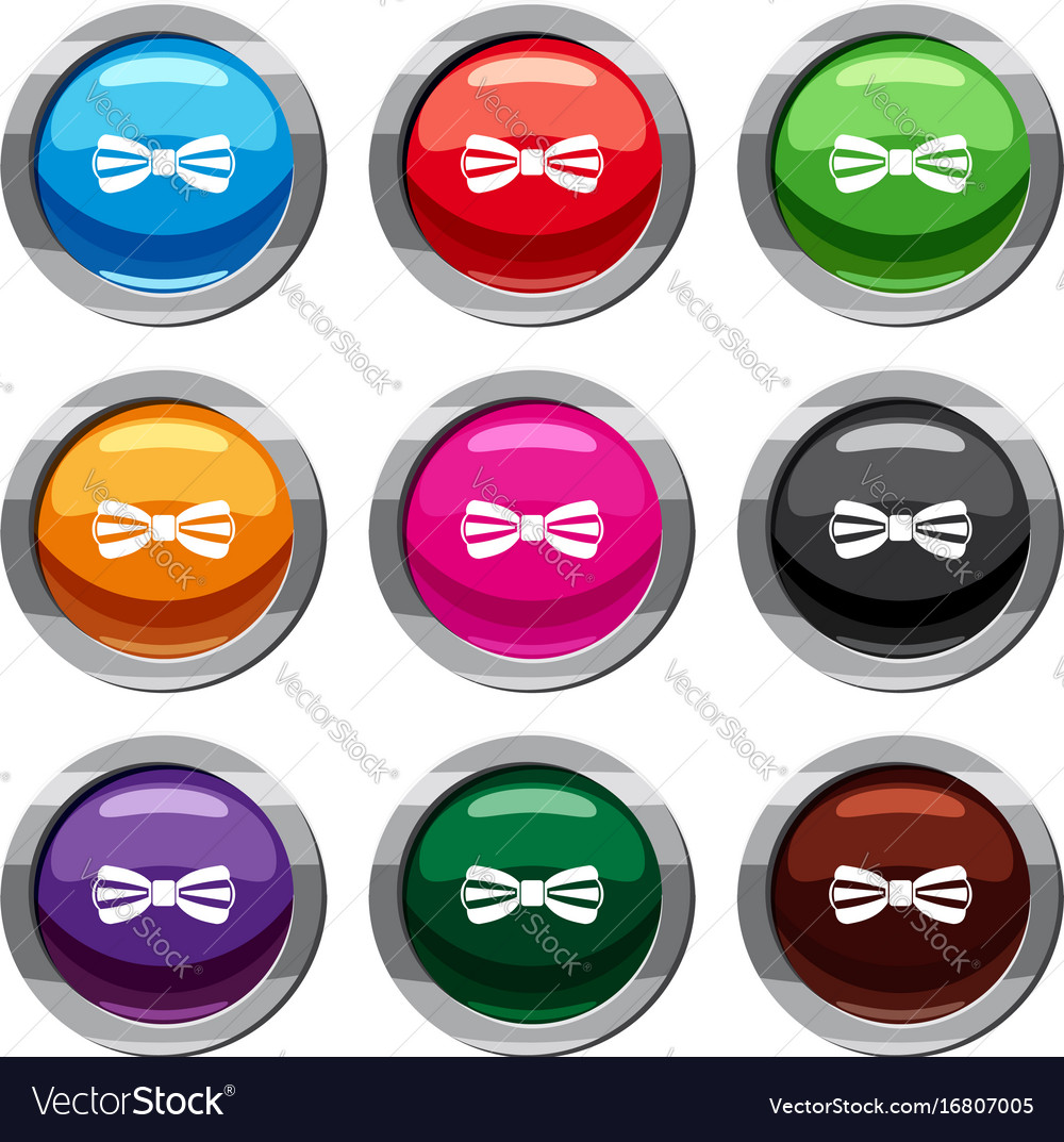 Bow tie set 9 collection Royalty Free Vector Image