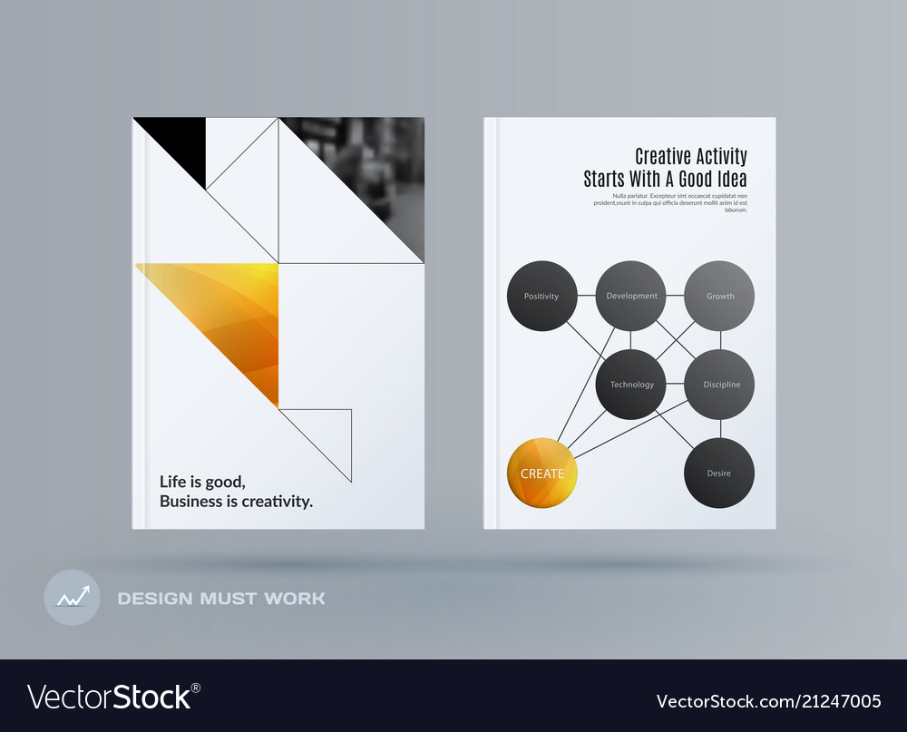 Brochure design triangular template colourful