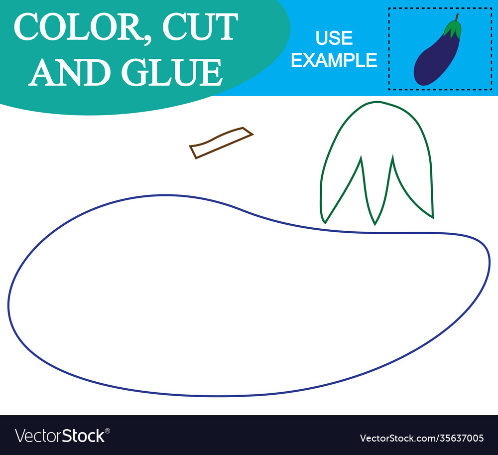 Color cut and glue to create image Vector Image Color cut and glue to create image