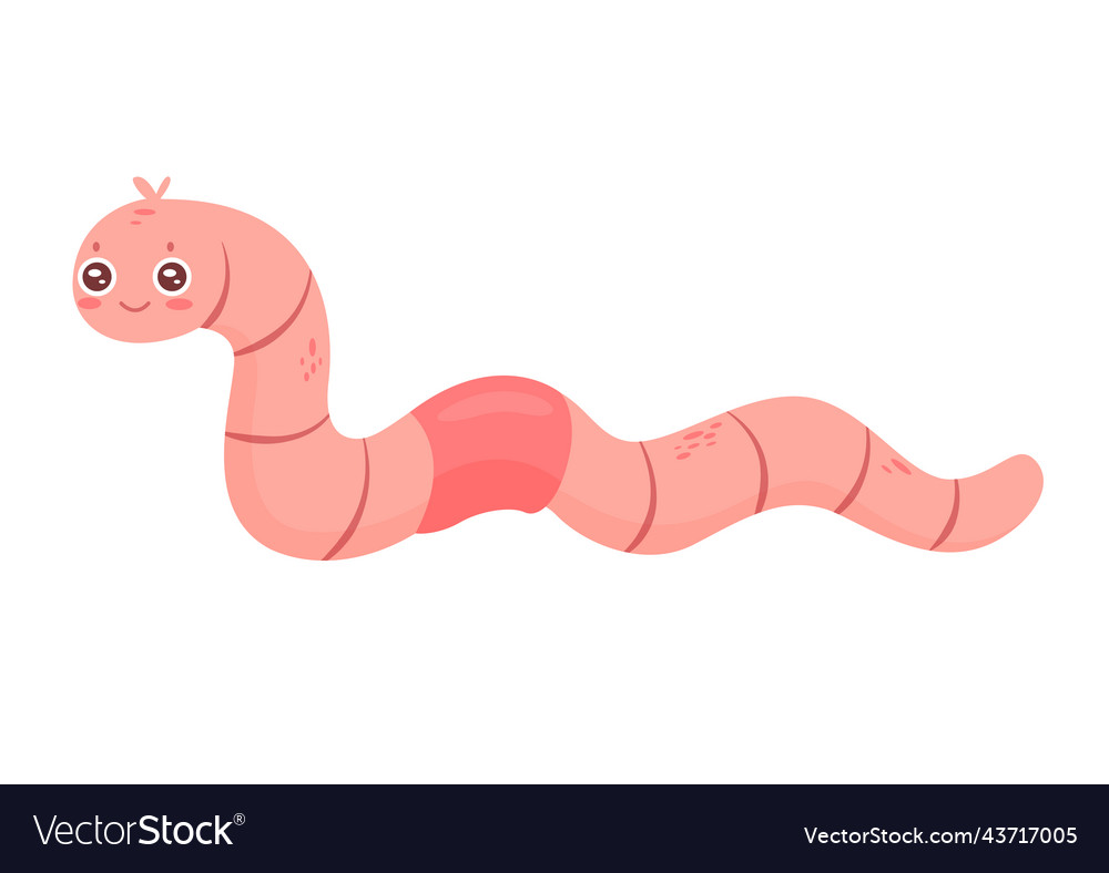 Earthworm insect crawling Royalty Free Vector Image