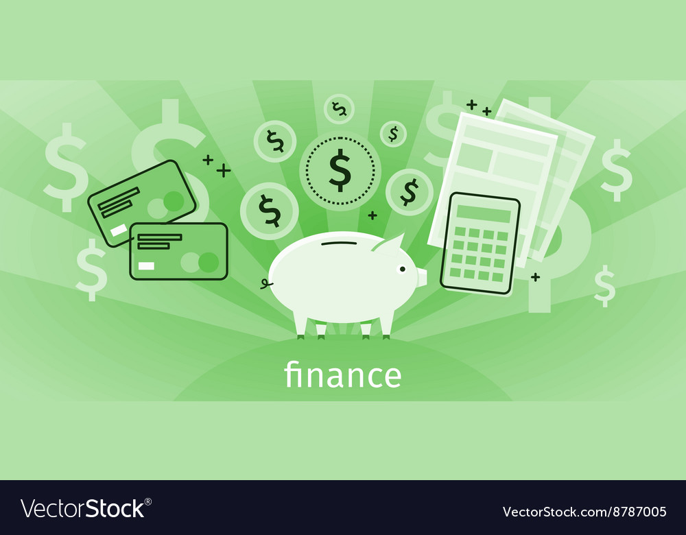 Finance Concept Banner Design Flat Royalty Free Vector Image