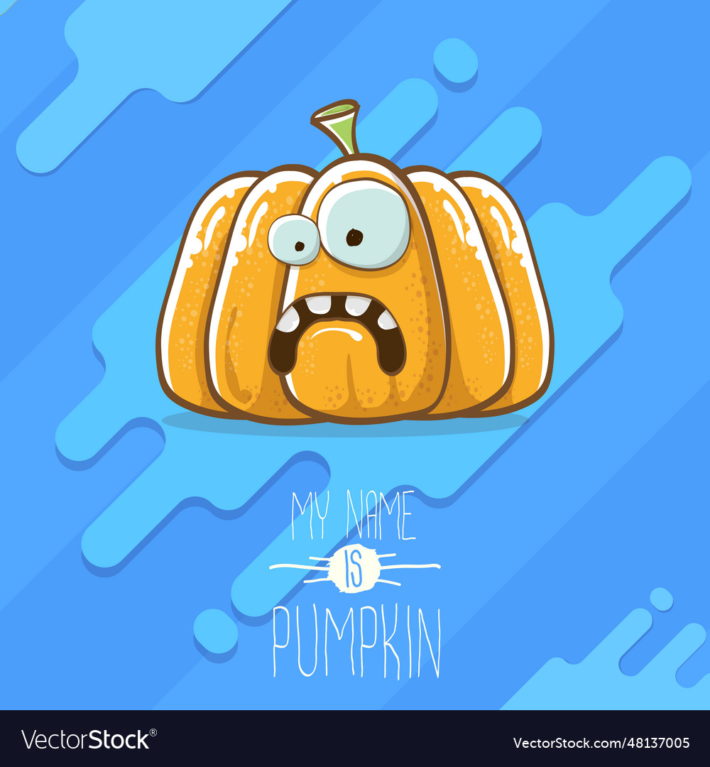 Funny cartoon cute orange smiling pumpkin