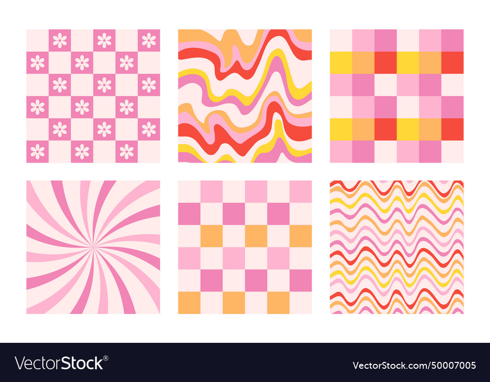 Groovy hippie 70s backgrounds and patterns vector image Groovy hippie 70s backgrounds and patterns