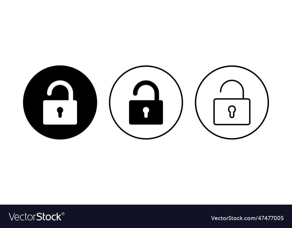 Lock icon set padlock encryption vector image Lock icon set padlock encryption