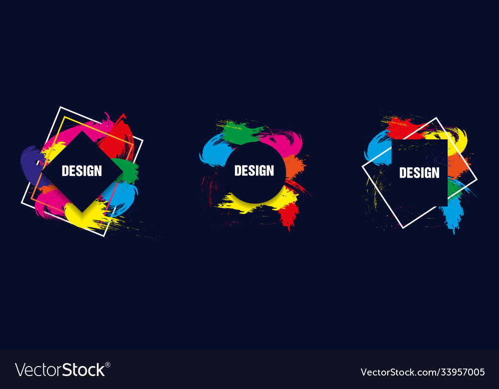 Modern frame for text dynamic geometric colorful vector image Modern frame for text dynamic geometric colorful