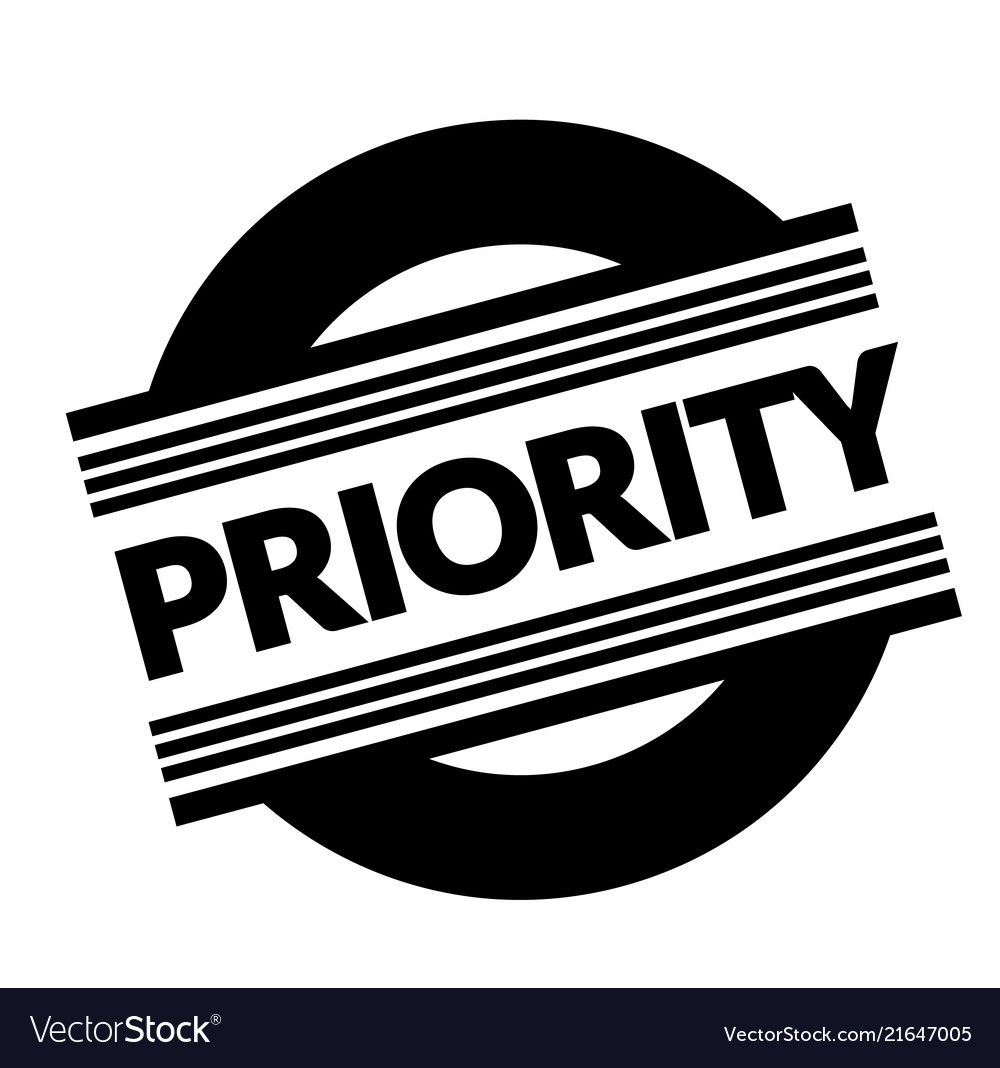 Priority stamp on white