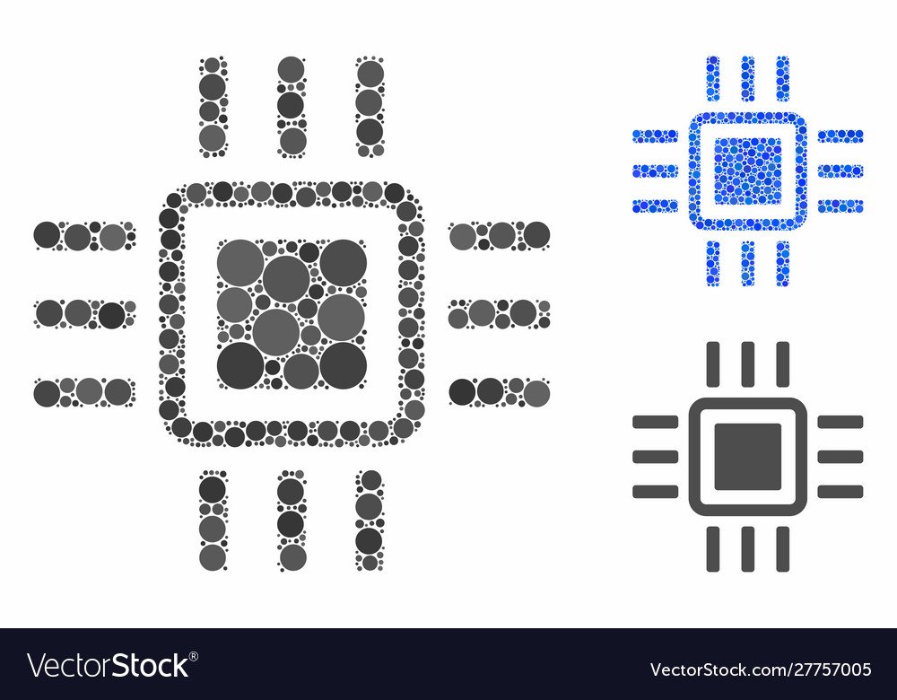 Processor composition icon circle dots vector image Processor composition icon circle dots