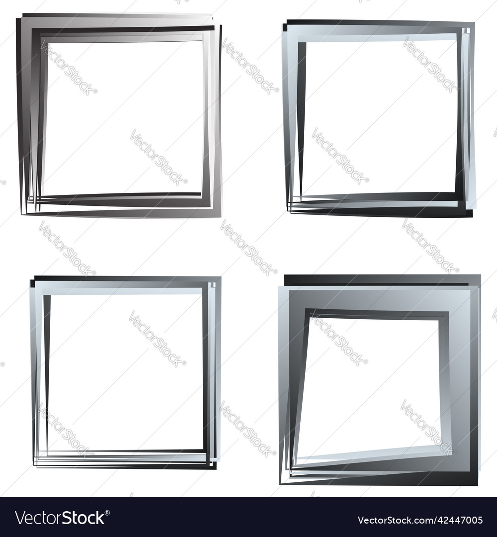 Random square contour frame border element Vector Image Random square contour frame border element