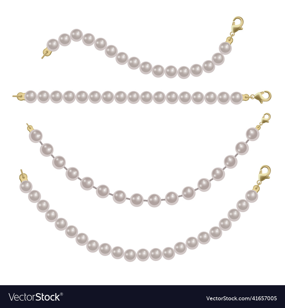 Realistic pearl bead chain necklace