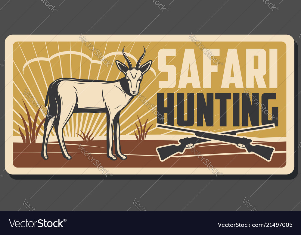 safari hunting banner with