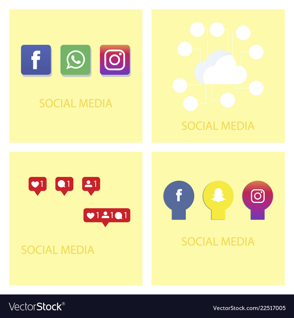 Social media icons facebook icon instagram Vector Image