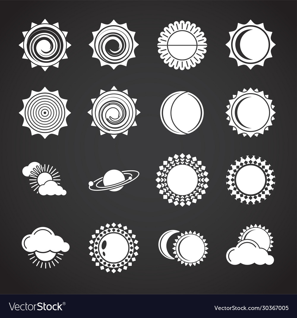 Sun related icons set on background for graphic vector image Sun related icons set on background for graphic