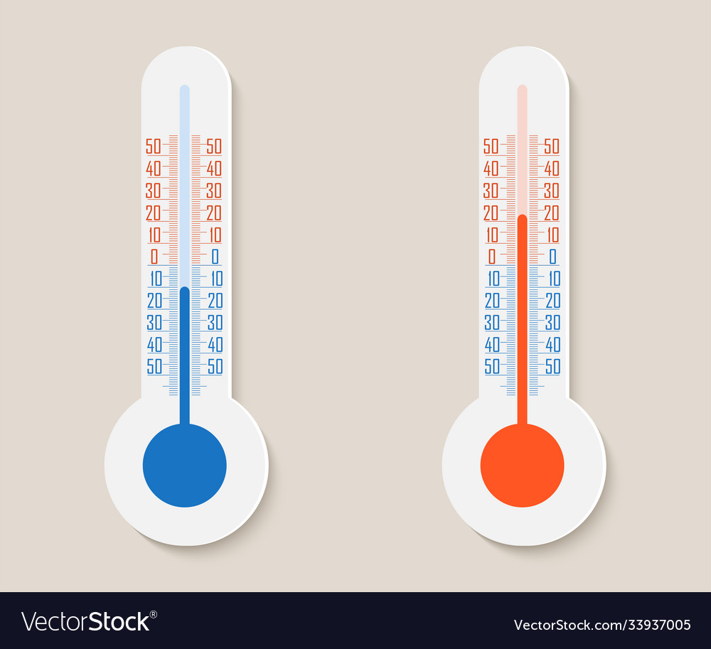 Thermometers Measuring Celsius And Fahrenheit Vector Image 3444