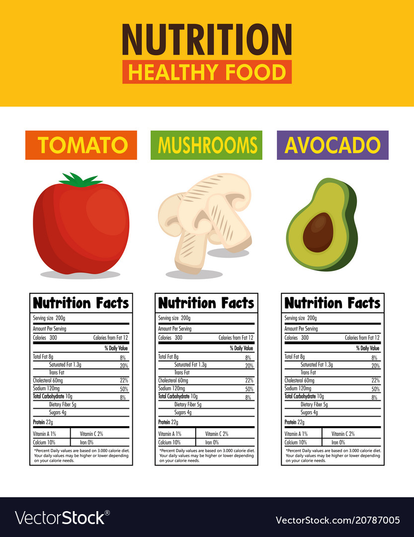 vegetables-group-with-nutrition-facts-royalty-free-vector