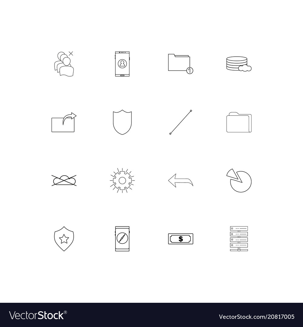 Web linear thin icons set outlined simple