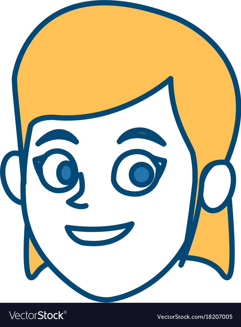 Woman smiling cartoon