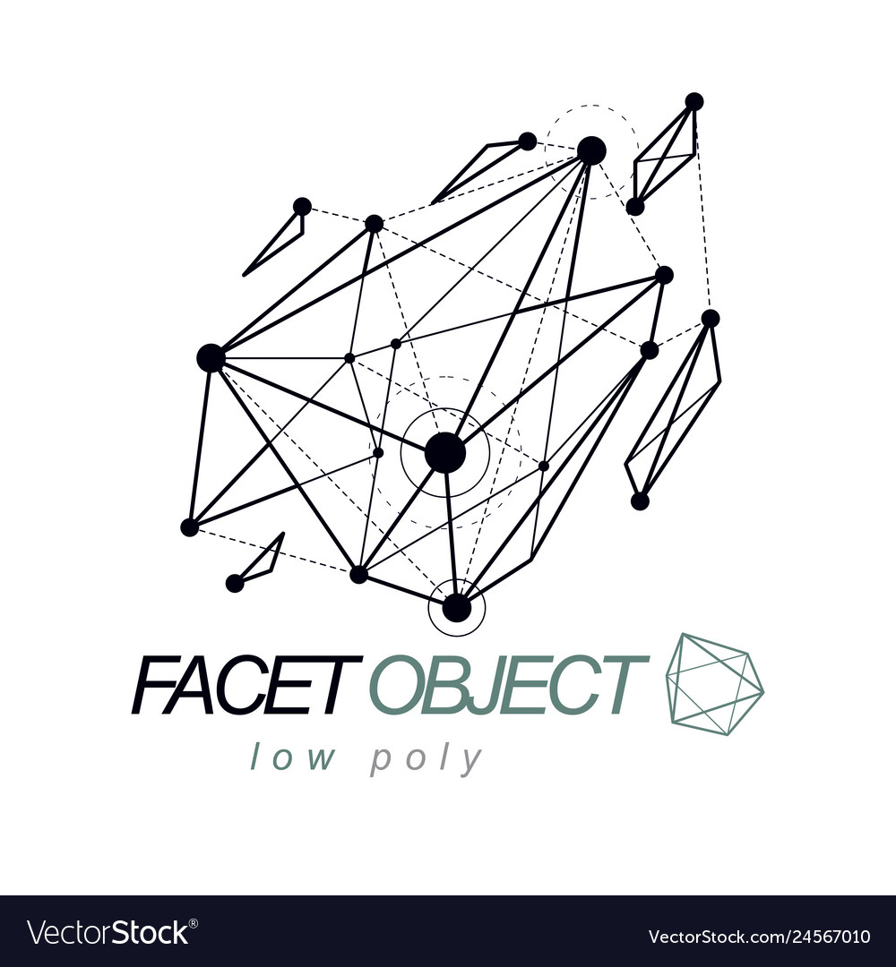 3d design abstract faceted shape technology