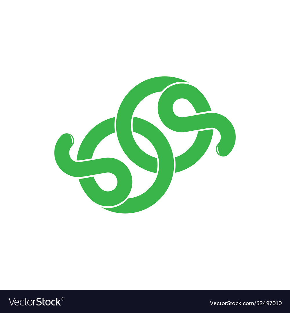Abstract letter sp simple loop curves line logo vector image Abstract letter sp simple loop curves line logo