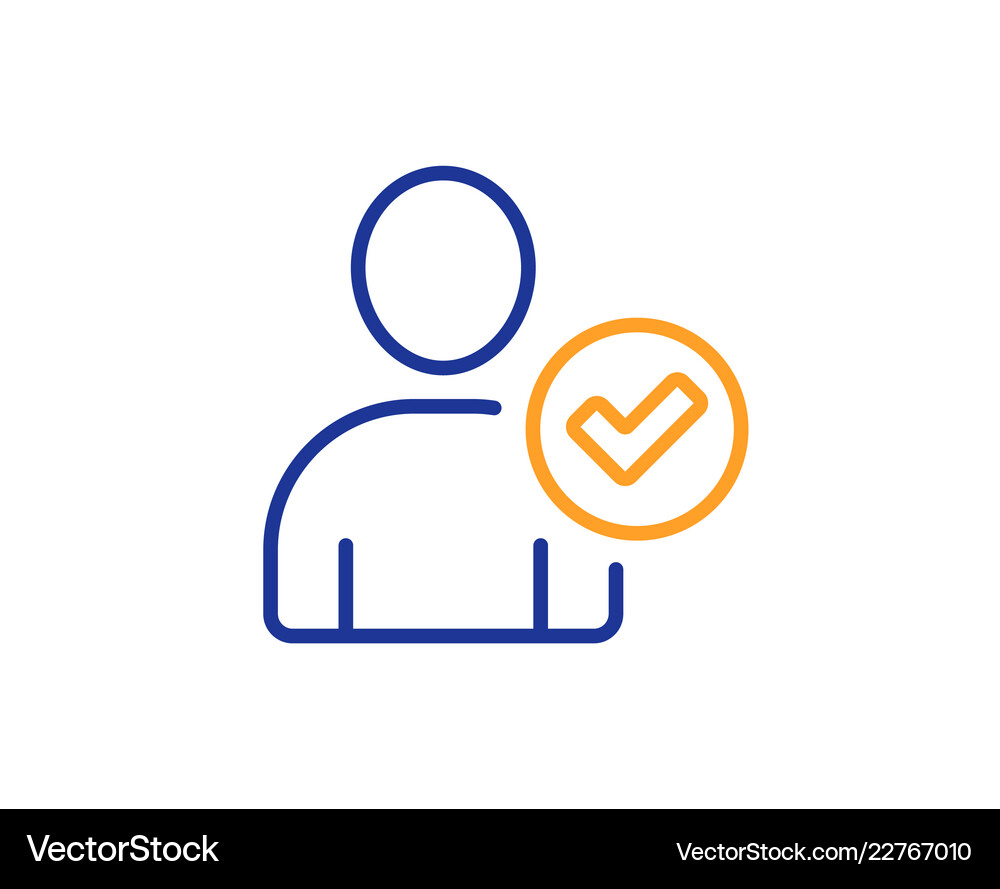 Checked user line icon profile avatar sign Vector Image