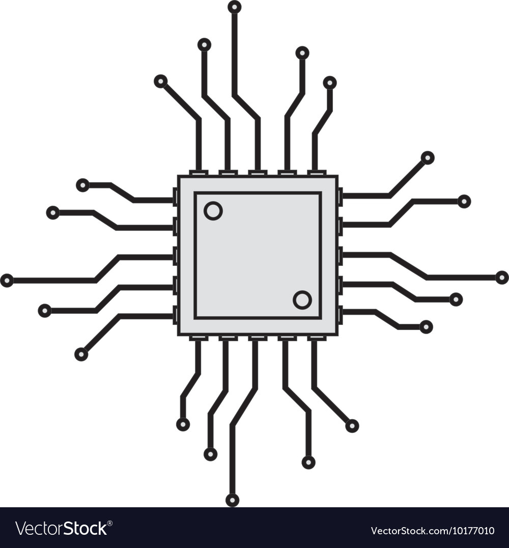 CPU Circuit Board Icon - Flat Style