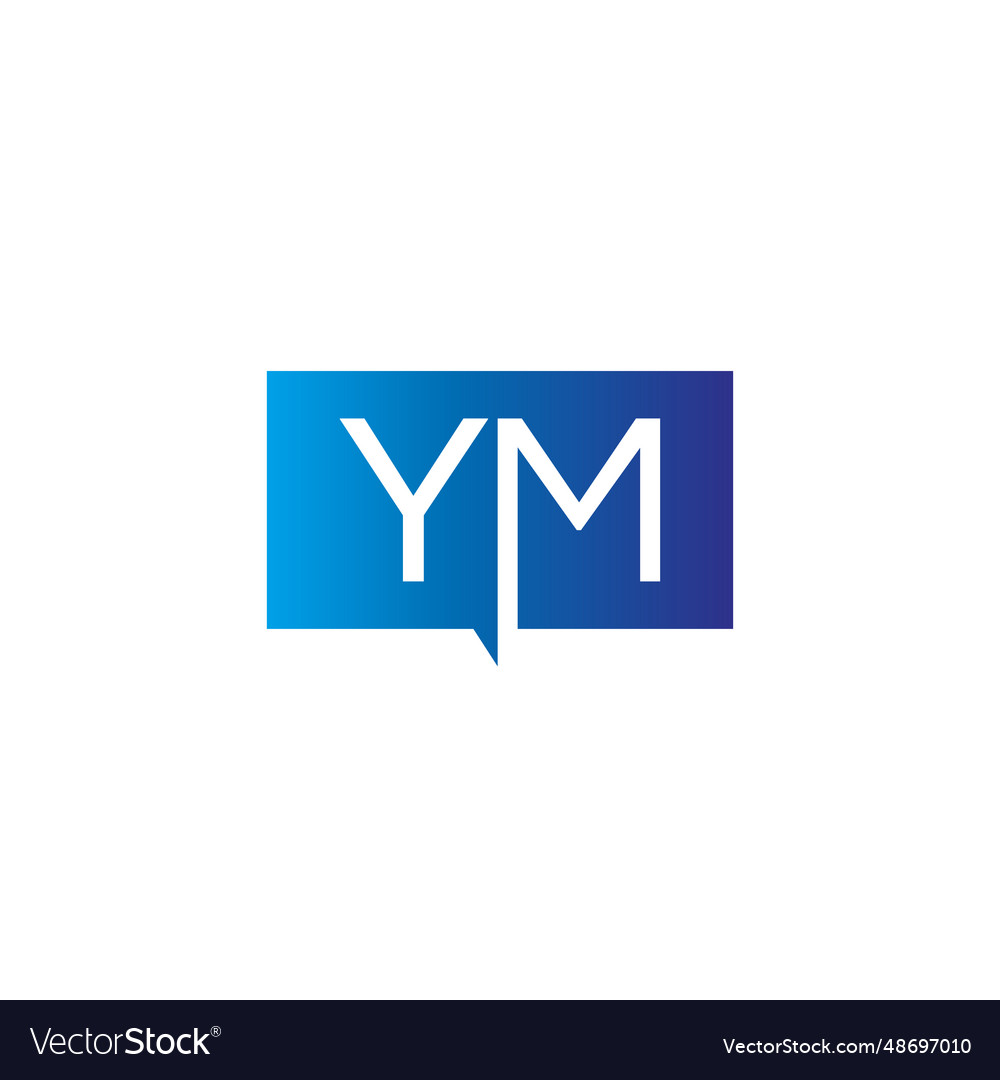 Creative initial letter ym square logo design